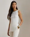 Ralph Lauren Women's Rib-knit Sleeveless Sweater In White
