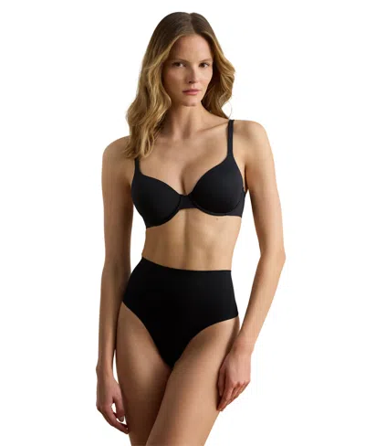 Ralph Lauren Women's Ribbed Elastic Waist Thongs In Black