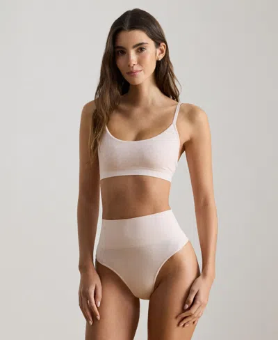 Ralph Lauren Women's Ribbed Elastic Waist Thongs In White