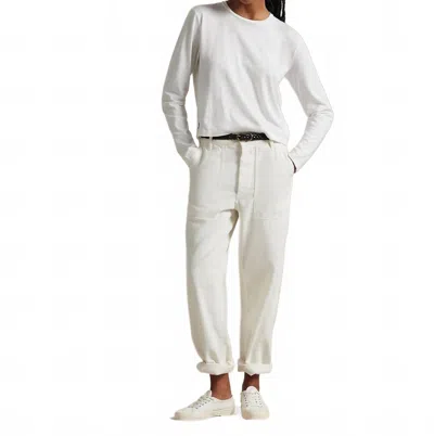 Ralph Lauren Women's Ricky Ankle Flat Front Pant In Ecru In Purple