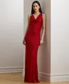 Ralph Lauren Women's Ring-trim Jersey Cowlneck Gown