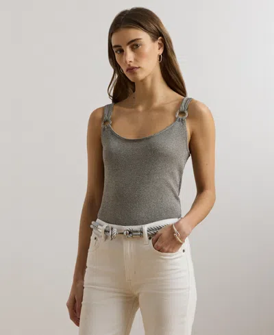 Ralph Lauren Women's Ring-trim Metallic Sweater Tank Top