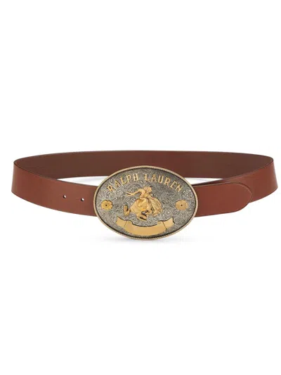 Ralph Lauren Rl Concho Belt In Brown