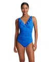 Ralph Lauren Women's Ruffle One Piece Swimsuit In Royal Blue
