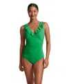 Ralph Lauren Ruffle-trim Surplice One-piece In Palm Green
