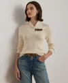 Ralph Lauren Buckle-trim Cotton-blend Sweater In Gold