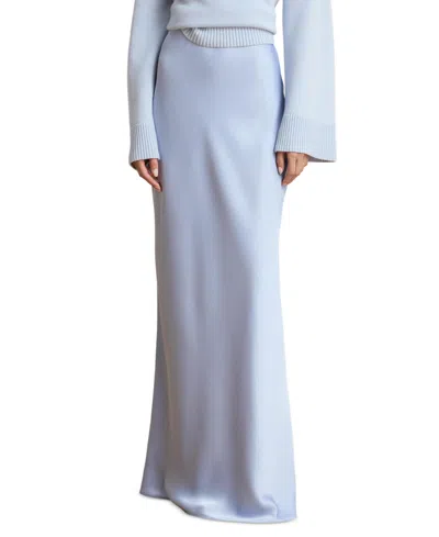Ralph Lauren Women's Satin Charmeuse Maxi Skirt In Blue