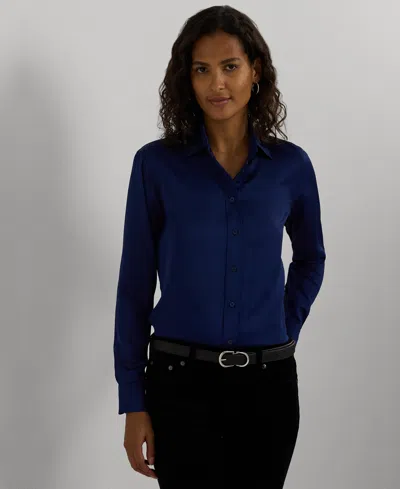 Ralph Lauren Women's Satin Charmeuse Shirt In Blue