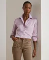 Ralph Lauren Classic Fit Satin Charmeuse Shirt In Purple