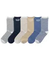 Ralph Lauren Women's Script Roll-top Socks, 6-pack In Multi