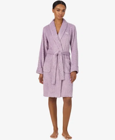 Ralph Lauren Women's Self-tie Belt Short Robes In Lavender