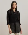 Ralph Lauren Shadow-stripe Dobby Shirt In Black