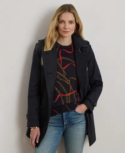 Ralph Lauren Women's Short Belted Trench Coat In Blue