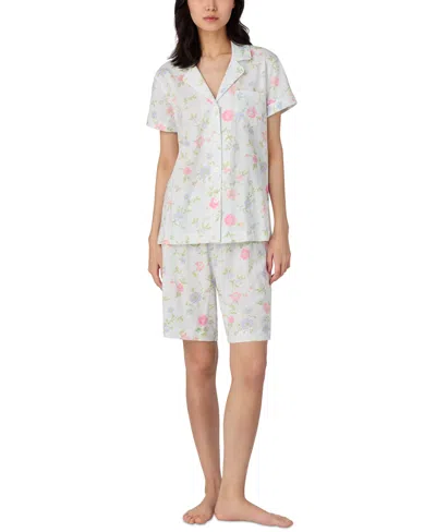Ralph Lauren Women's Short-sleeve Bermuda Pajama Set In Ivory Floral