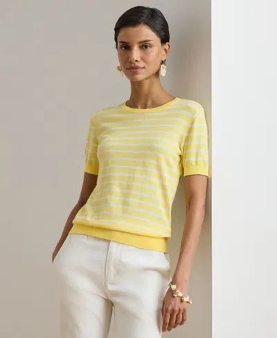 Ralph Lauren Women's Short-sleeve Ribbed Sweater In Yellow