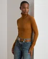 Ralph Lauren Silk-blend Turtleneck Sweater In Brown