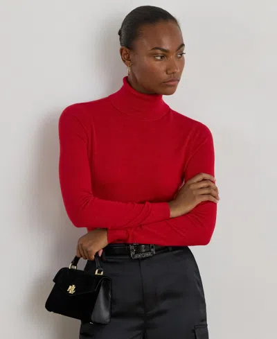 Ralph Lauren Women's Silk-blend Turtleneck Sweater In Red