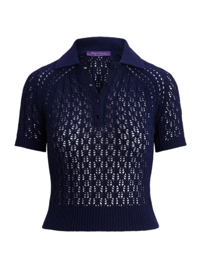 Ralph Lauren 半透明真丝polo衫 In Lux Navy