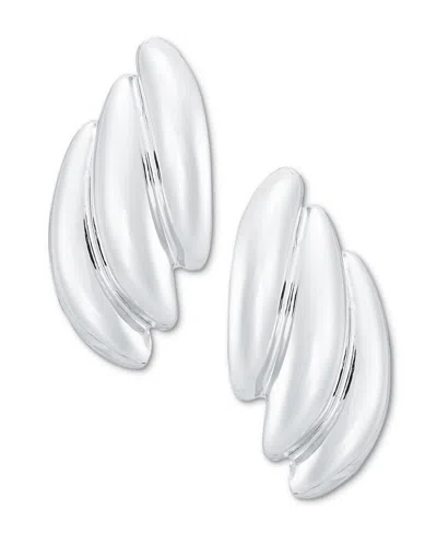 Ralph Lauren Women's Silver-tone Titanium Dynamic Puffy Stud Earrings In Metallic
