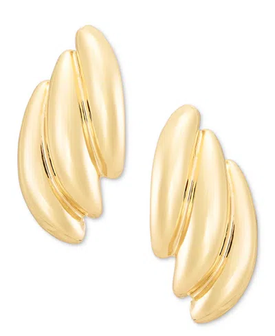 Ralph Lauren Women's Silver-tone Titanium Dynamic Puffy Stud Earrings In Gold