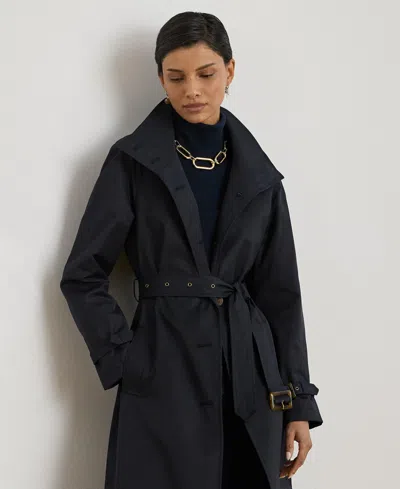 Ralph Lauren Women's Single Breasted Belted Trench Coat In Blue