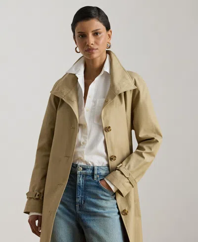 Ralph Lauren Women's Single Breasted Belted Trench Coat In Green