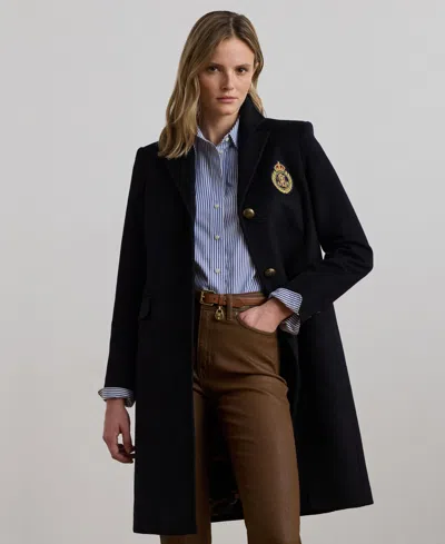 Ralph Lauren Women's Single-breasted Peacoat In Black