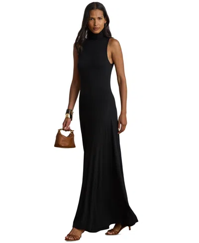 Ralph Lauren Women's Sleeveless Turtleneck Maxi Dress In Black
