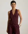 Ralph Lauren Women's Sleeveless V-neck Vest In Burgundy