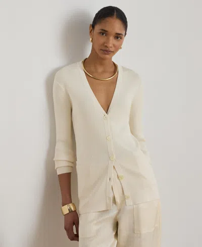 Ralph Lauren Women's Slim-fit Long-sleeve Cardigan Sweater In Neutral