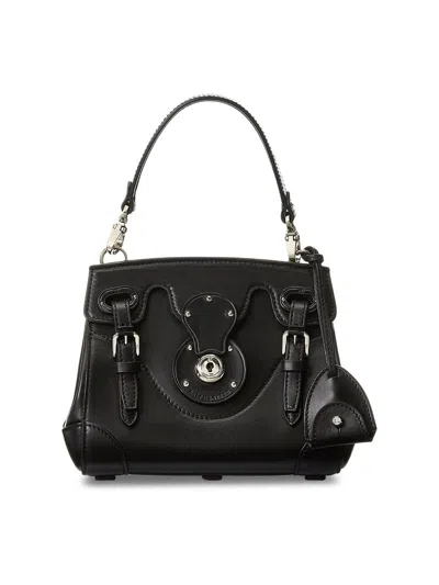 Ralph Lauren Women's Small Ricky 18 Leather Satchel Bag In Black