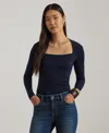 Ralph Lauren Women's Square Neck Top In Blue