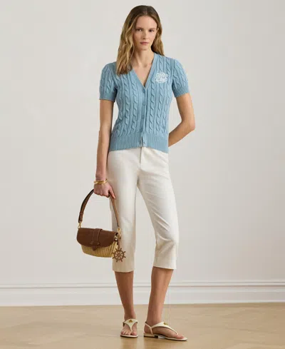 Ralph Lauren Women's Straight Fit Cropped Capri Pants In White
