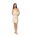 Ralph Lauren Lauren  Floral Satin Chemise In Yellow