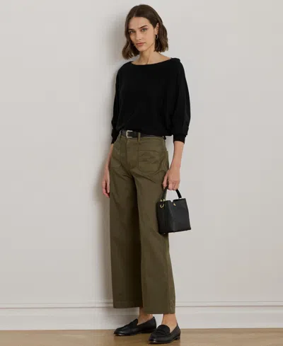 Ralph Lauren Women's Stretch Chino Wide-leg Cropped Pants