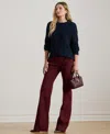 Ralph Lauren Women's Stretch Cotton Chino Flare Pants In Burgundy