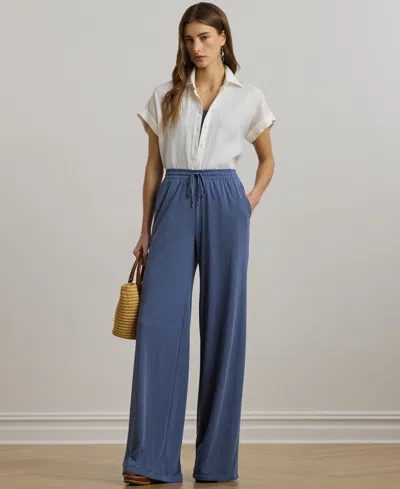 Ralph Lauren Women's Stretch Jersey Wide-leg Drawcord Pants