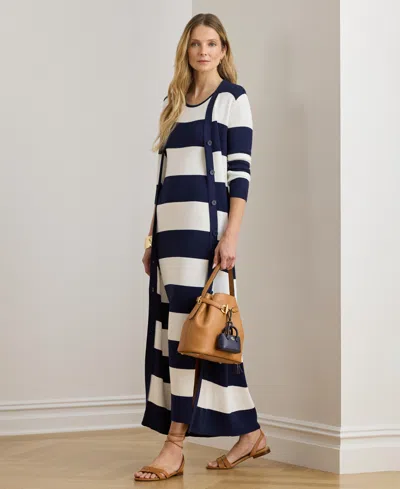 Ralph Lauren Women's Striped Ankle-grazing Cardigan