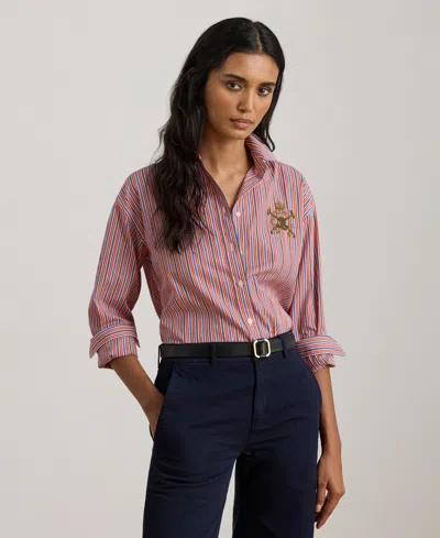 Ralph Lauren Women's Striped Broadcloth Shirt In Multi