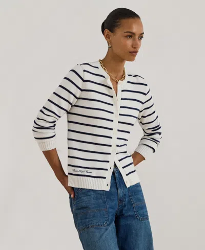 Ralph Lauren Women's Striped Cardigan In White