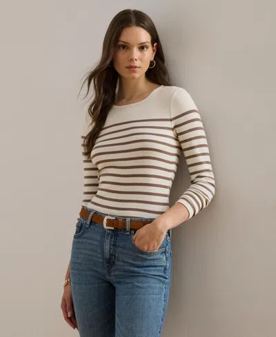 Ralph Lauren Women's Striped Cotton Long-sleeve Tee In Neutral