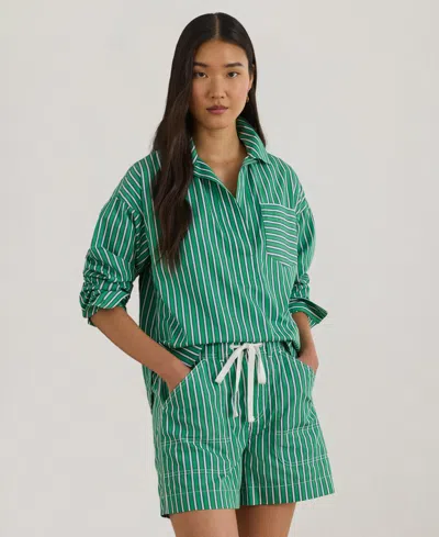 Ralph Lauren Long-sleeved Striped Shirt In Green