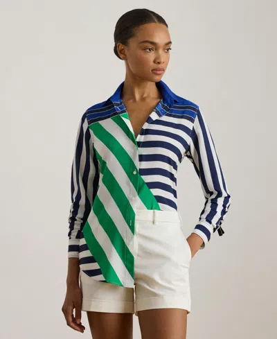 Ralph Lauren Women's Striped Long-sleeve Shirt In Multi