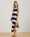 Ralph Lauren Women's Striped Midi Tank Dress In Black