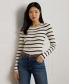 Ralph Lauren Women's Striped Rib-knit Crewneck Sweater In Multi