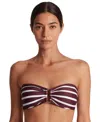 Ralph Lauren Womens Striped Ring Bandeau Bikini Top Hipster Bottoms In Lago Stripe
