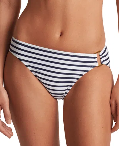 RALPH LAUREN WOMEN'S STRIPED RING HIPSTER BIKINI BOTTOMS