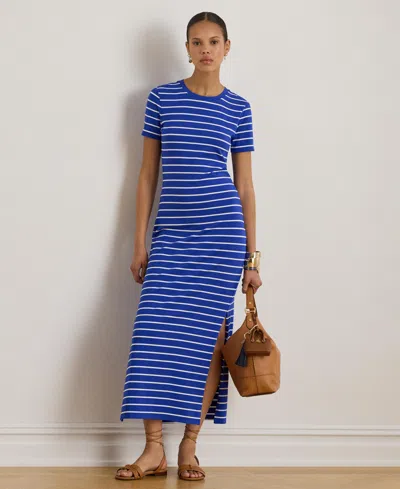 Ralph Lauren Women's Striped Short-sleeve Dress In Blue