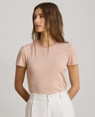Ralph Lauren Women's Striped Short-sleeve T-shirt In Pink