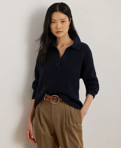 Ralph Lauren Wool-blend Polo Sweater In Blue